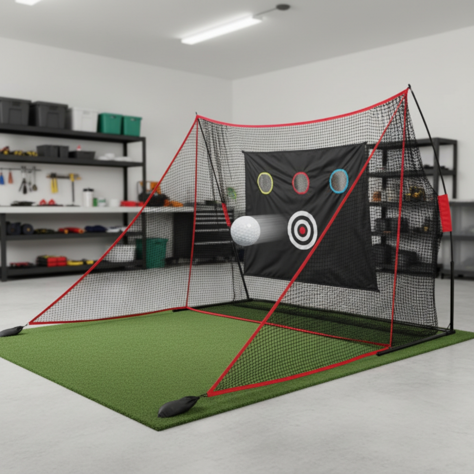 Practice Net Hitting - Golf Training Net Sturdy Frame Side